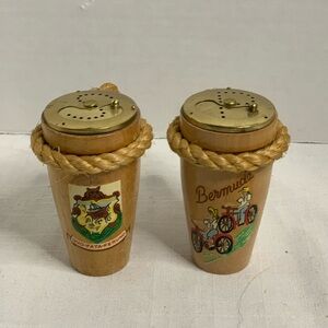 VINTAGE | Wood Salt and Pepper Shakers from the Bahamas.